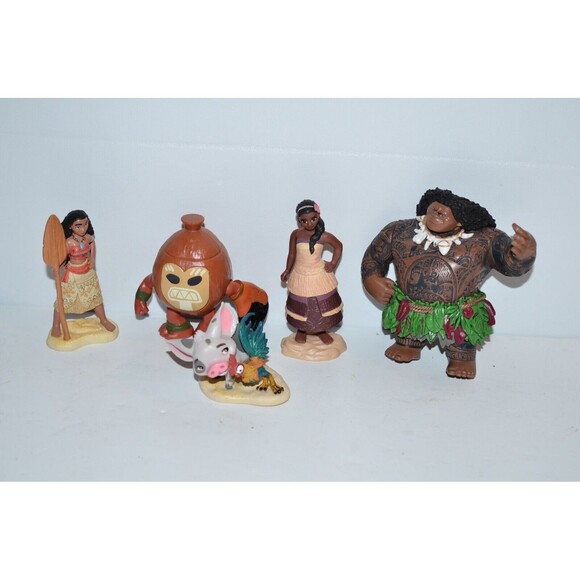 Vtg Disney Moana  Figures Lot Cake Toppers Kakamora Sina Maui Heihei Pua - Picture 9 of 10